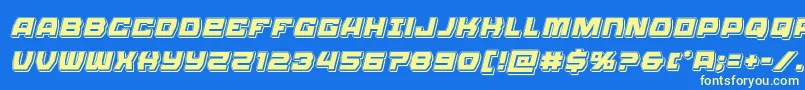 Olympiccarrierpunchital Font – Yellow Fonts on Blue Background