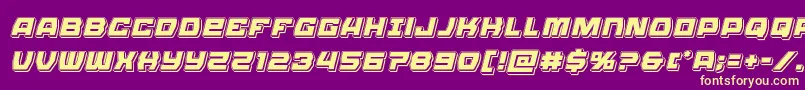 Olympiccarrierpunchital Font – Yellow Fonts on Purple Background