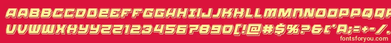 Olympiccarrierpunchital Font – Yellow Fonts on Red Background