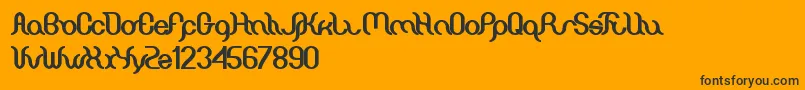 Miracle-Schriftart – Schwarze Schriften auf orangefarbenem Hintergrund