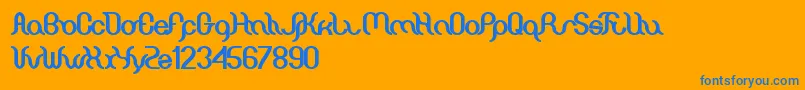 Miracle Font – Blue Fonts on Orange Background