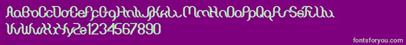 フォントMiracle – 紫の背景に緑のフォント