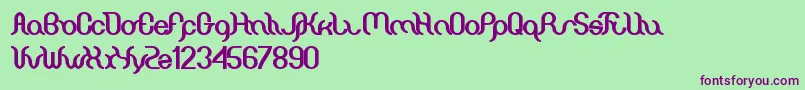 フォントMiracle – 緑の背景に紫のフォント