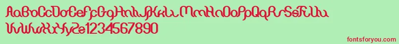 Miracle Font – Red Fonts on Green Background