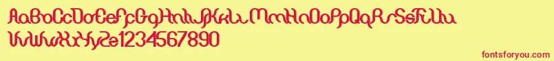 Шрифт Miracle – красные шрифты на жёлтом фоне