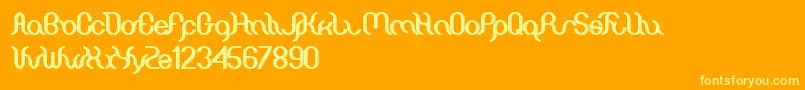 Шрифт Miracle – жёлтые шрифты на оранжевом фоне