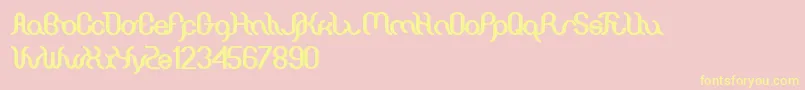 Miracle Font – Yellow Fonts on Pink Background