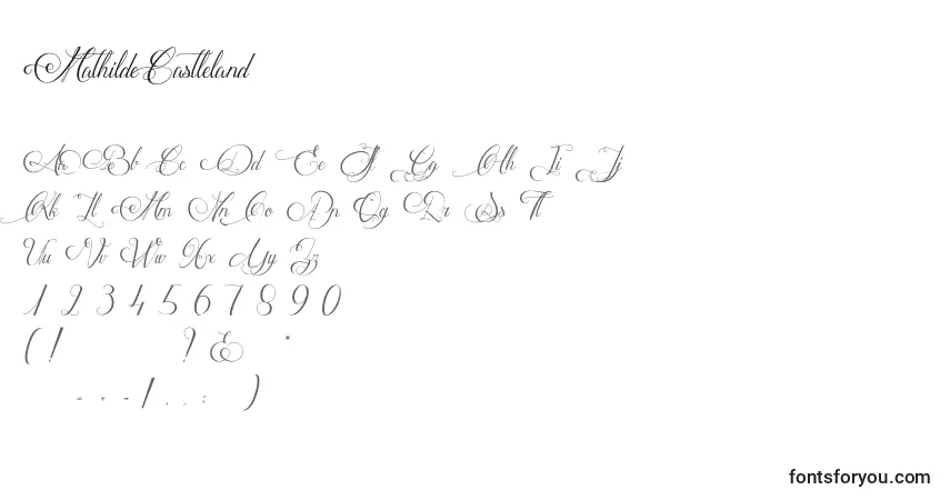 Fuente MathildeCastleland - alfabeto, números, caracteres especiales