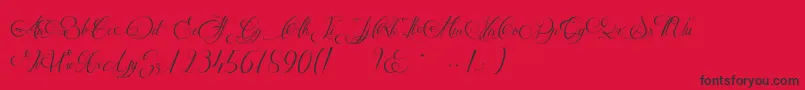 MathildeCastleland-Schriftart – Schwarze Schriften auf rotem Hintergrund