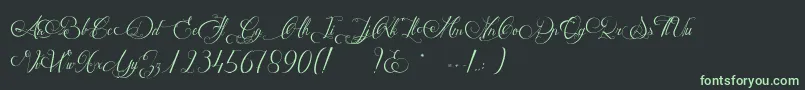 MathildeCastleland Font – Green Fonts on Black Background