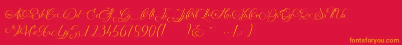 MathildeCastleland Font – Orange Fonts on Red Background