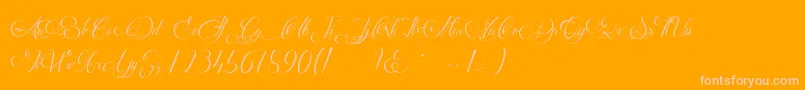 MathildeCastleland Font – Pink Fonts on Orange Background