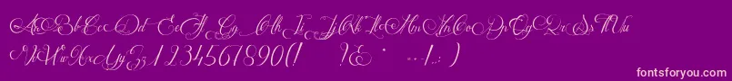 MathildeCastleland-Schriftart – Rosa Schriften auf violettem Hintergrund