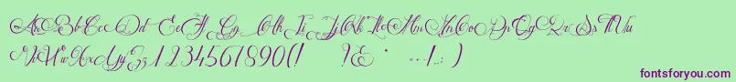 MathildeCastleland Font – Purple Fonts on Green Background