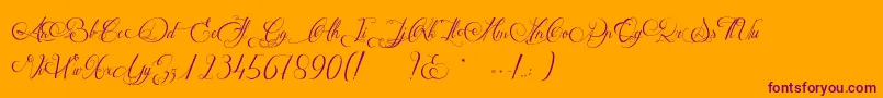 MathildeCastleland Font – Purple Fonts on Orange Background