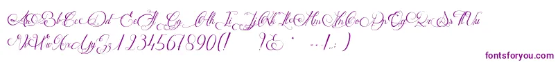 MathildeCastleland-Schriftart – Violette Schriften auf weißem Hintergrund