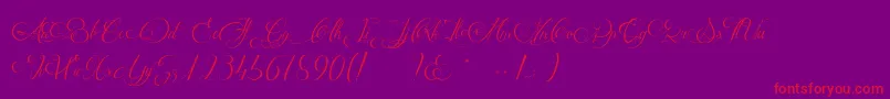 MathildeCastleland-Schriftart – Rote Schriften auf violettem Hintergrund