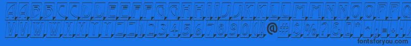 AModernocmotl3Dsh-Schriftart – Schwarze Schriften auf blauem Hintergrund