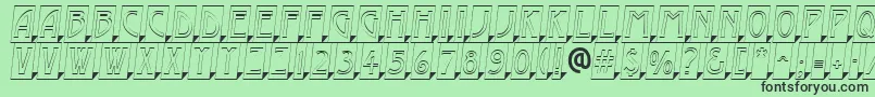 Шрифт AModernocmotl3Dsh – чёрные шрифты на зелёном фоне