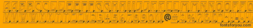 AModernocmotl3Dsh-fontti – mustat fontit oranssilla taustalla