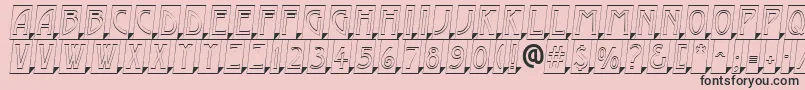 AModernocmotl3Dsh-fontti – mustat fontit vaaleanpunaisella taustalla