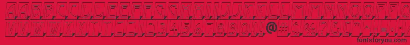 AModernocmotl3Dsh-Schriftart – Schwarze Schriften auf rotem Hintergrund