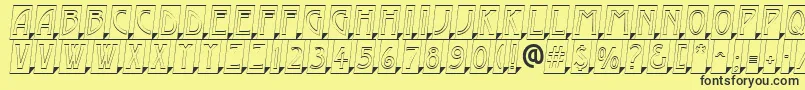 AModernocmotl3Dsh-Schriftart – Schwarze Schriften auf gelbem Hintergrund