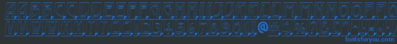AModernocmotl3Dsh Font – Blue Fonts on Black Background