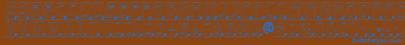 Шрифт AModernocmotl3Dsh – синие шрифты на коричневом фоне