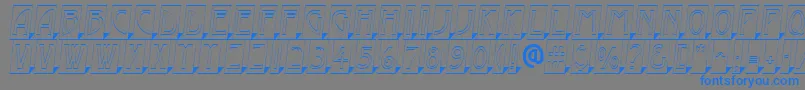 Шрифт AModernocmotl3Dsh – синие шрифты на сером фоне