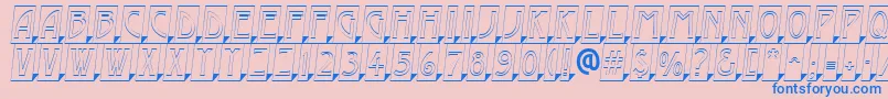 AModernocmotl3Dsh-fontti – siniset fontit vaaleanpunaisella taustalla