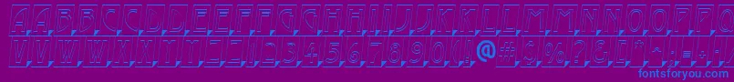 AModernocmotl3Dsh Font – Blue Fonts on Purple Background
