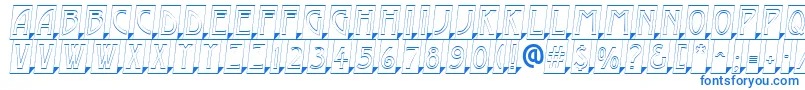 AModernocmotl3Dsh-Schriftart – Blaue Schriften auf weißem Hintergrund