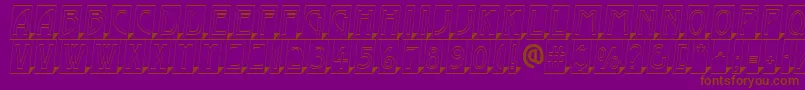 フォントAModernocmotl3Dsh – 紫色の背景に茶色のフォント