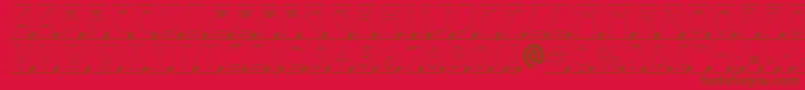 AModernocmotl3Dsh-Schriftart – Braune Schriften auf rotem Hintergrund