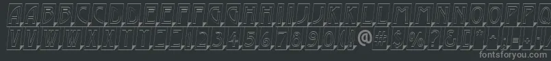 AModernocmotl3Dsh Font – Gray Fonts on Black Background