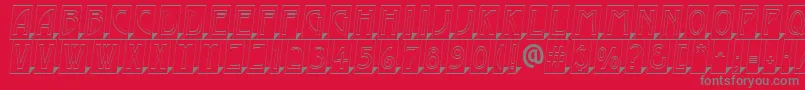 フォントAModernocmotl3Dsh – 赤い背景に灰色の文字