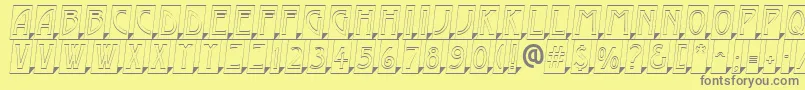AModernocmotl3Dsh-Schriftart – Graue Schriften auf gelbem Hintergrund
