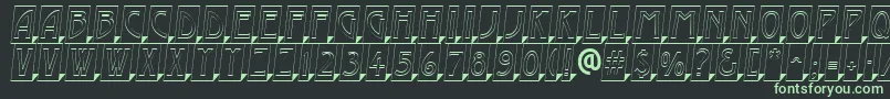 AModernocmotl3Dsh Font – Green Fonts on Black Background
