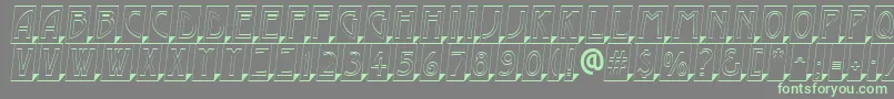 AModernocmotl3Dsh Font – Green Fonts on Gray Background