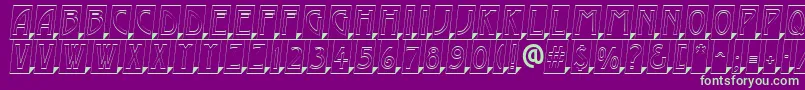 AModernocmotl3Dsh Font – Green Fonts on Purple Background