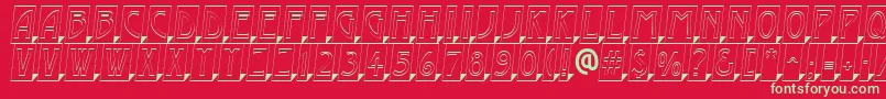 フォントAModernocmotl3Dsh – 赤い背景に緑の文字