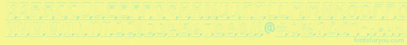 AModernocmotl3Dsh-fontti – vihreät fontit keltaisella taustalla
