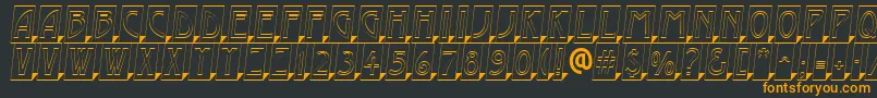 フォントAModernocmotl3Dsh – 黒い背景にオレンジの文字