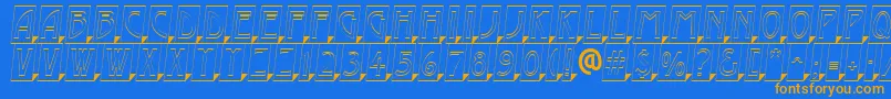 AModernocmotl3Dsh-fontti – oranssit fontit sinisellä taustalla