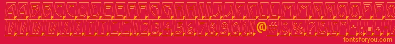 AModernocmotl3Dsh-Schriftart – Orangefarbene Schriften auf rotem Hintergrund