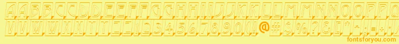 AModernocmotl3Dsh Font – Orange Fonts on Yellow Background