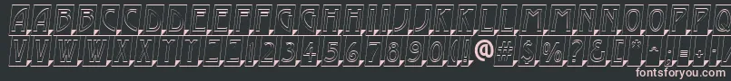 フォントAModernocmotl3Dsh – 黒い背景にピンクのフォント