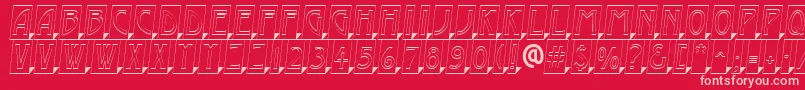 AModernocmotl3Dsh-Schriftart – Rosa Schriften auf rotem Hintergrund