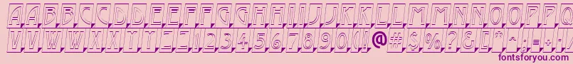 フォントAModernocmotl3Dsh – ピンクの背景に紫のフォント